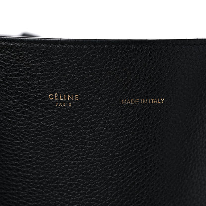 Celine Soft Grained Calfskin Small Belt Cabas Phantom Black 6 of 14