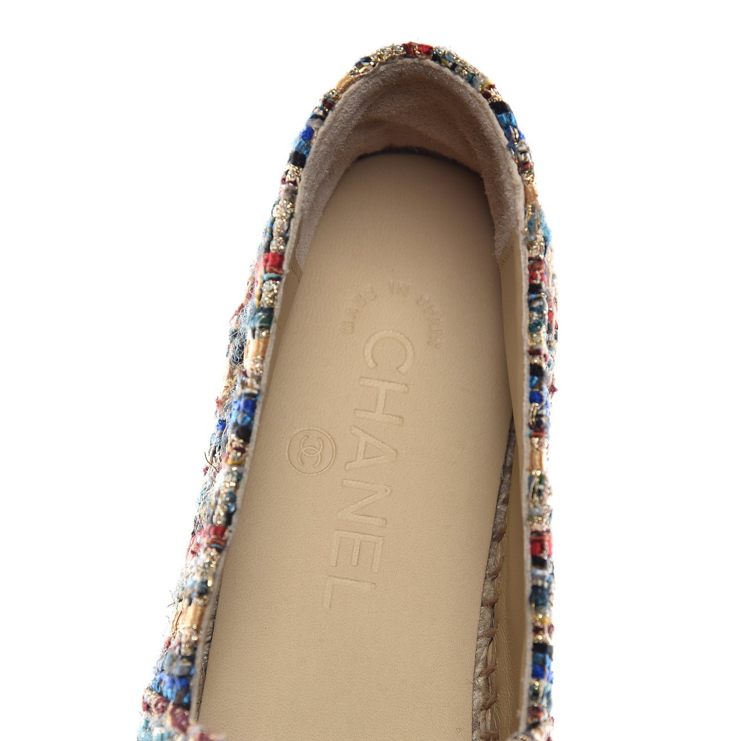 Tweed Grosgrain CC Espadrilles 38 Multicolor