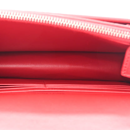 Saint Laurent Calfskin Crocodile Embossed Monogram Sunset Chain Wallet Rouge Eros 5 of 9