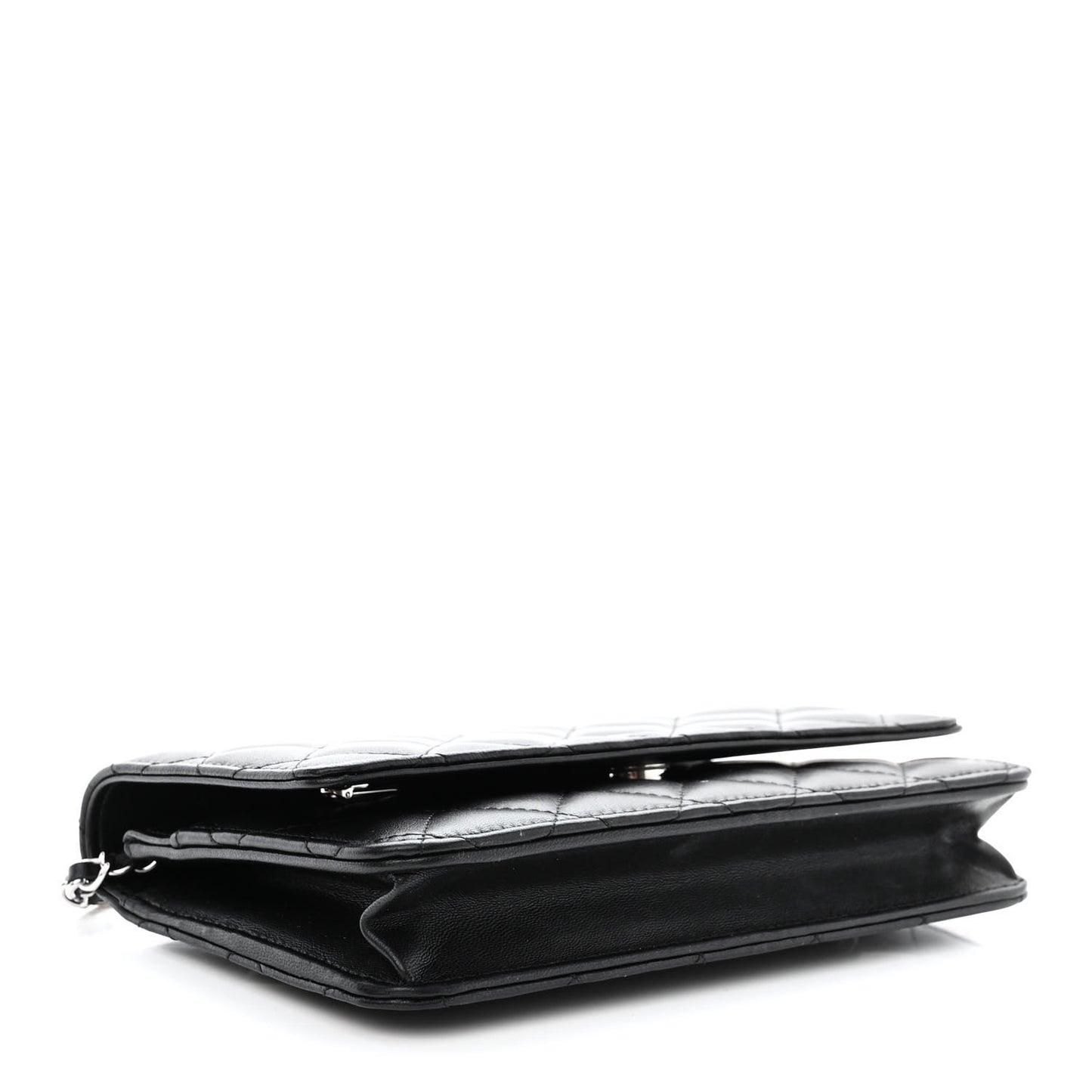 Lambskin Quilted Wallet On Chain WOC Black