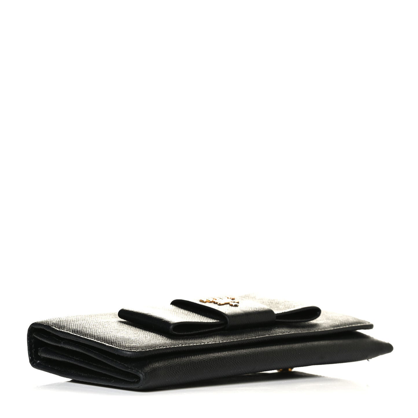 Saffiano Bow Continental Wallet Black