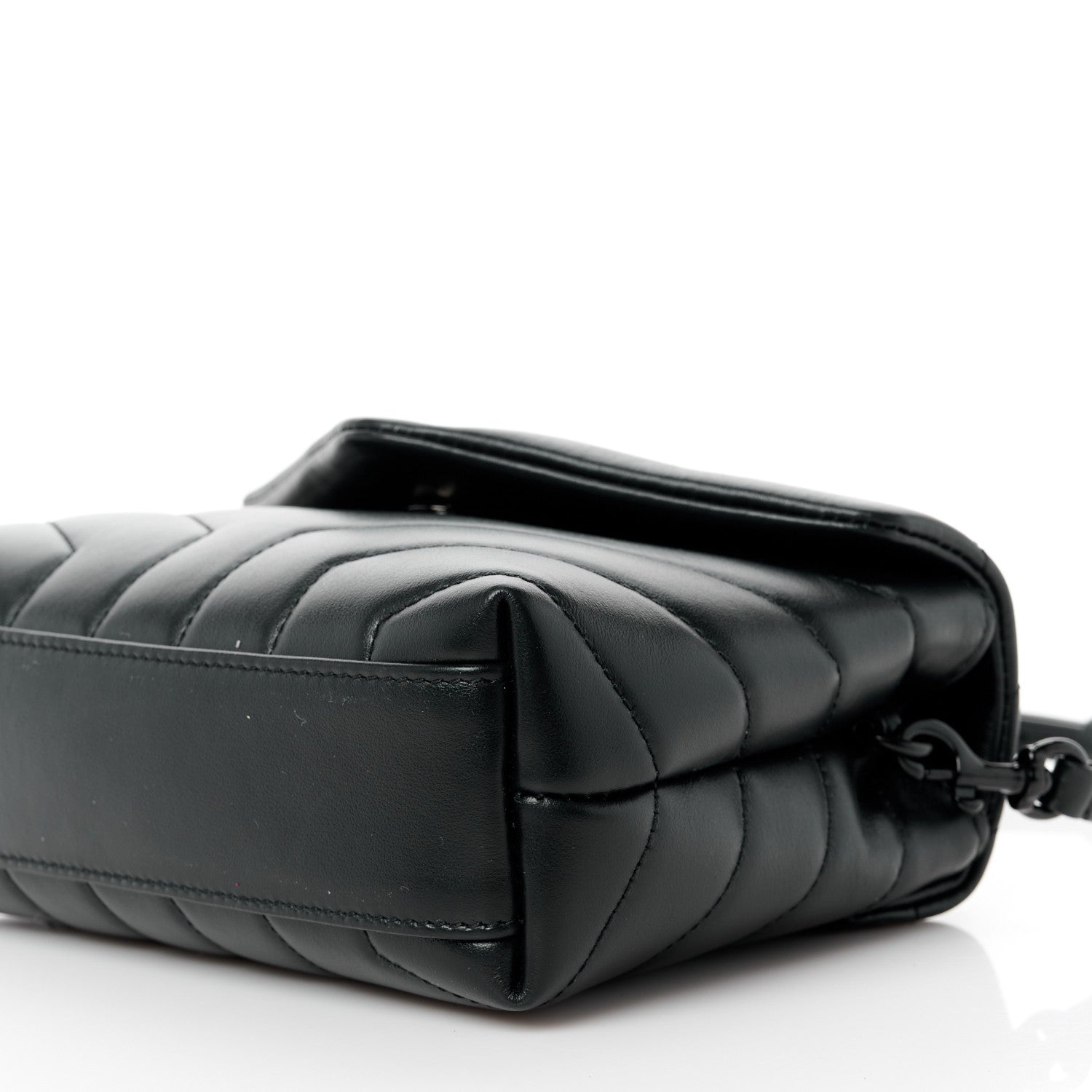 Saint Laurent Calfskin Y Quilted Monogram Monochrome Toy Loulou Crossbody Bag Black 11 of 12