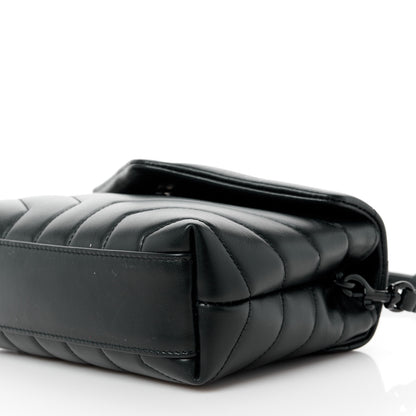 Saint Laurent Calfskin Y Quilted Monogram Monochrome Toy Loulou Crossbody Bag Black 11 of 12