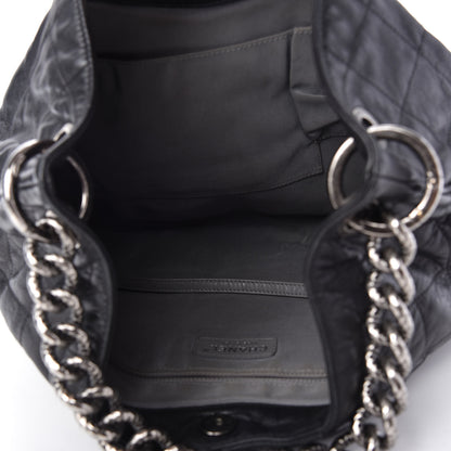 Chanel Calfskin Coco Pleats Hobo Black 5 of 10