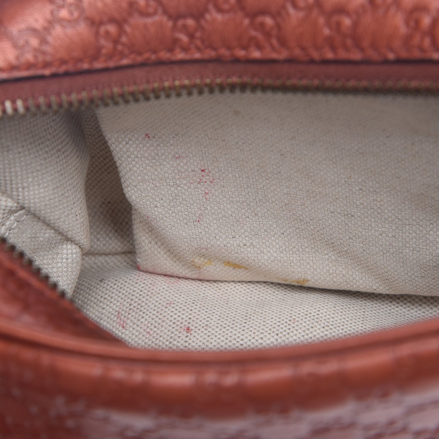 Metallic Microguccissima Sunshine Disco Crossbody Bag Burnt Orange
