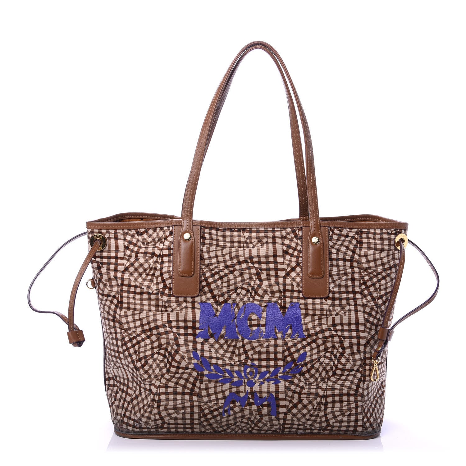 MCM Visetos Medium Liz Reversible Shopper Tote Cognac 9 of 17