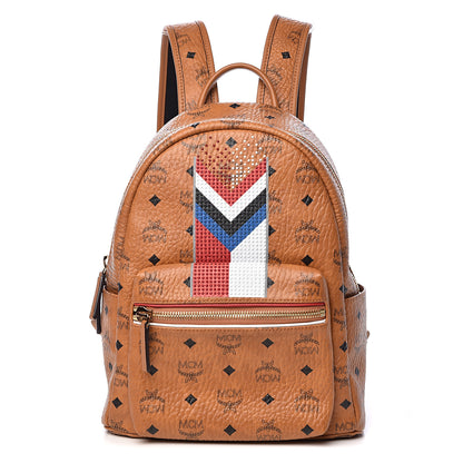 MCM Visetos Chevron Stripe Medium Stark Backpack Cognac 1 of 10