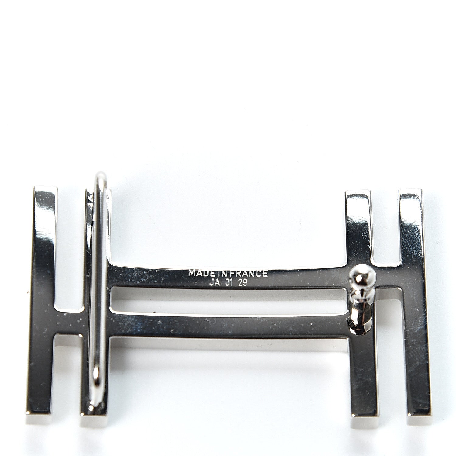 Hermes Palladium Au Carre 32mm Double H Belt Buckle 3 of 3