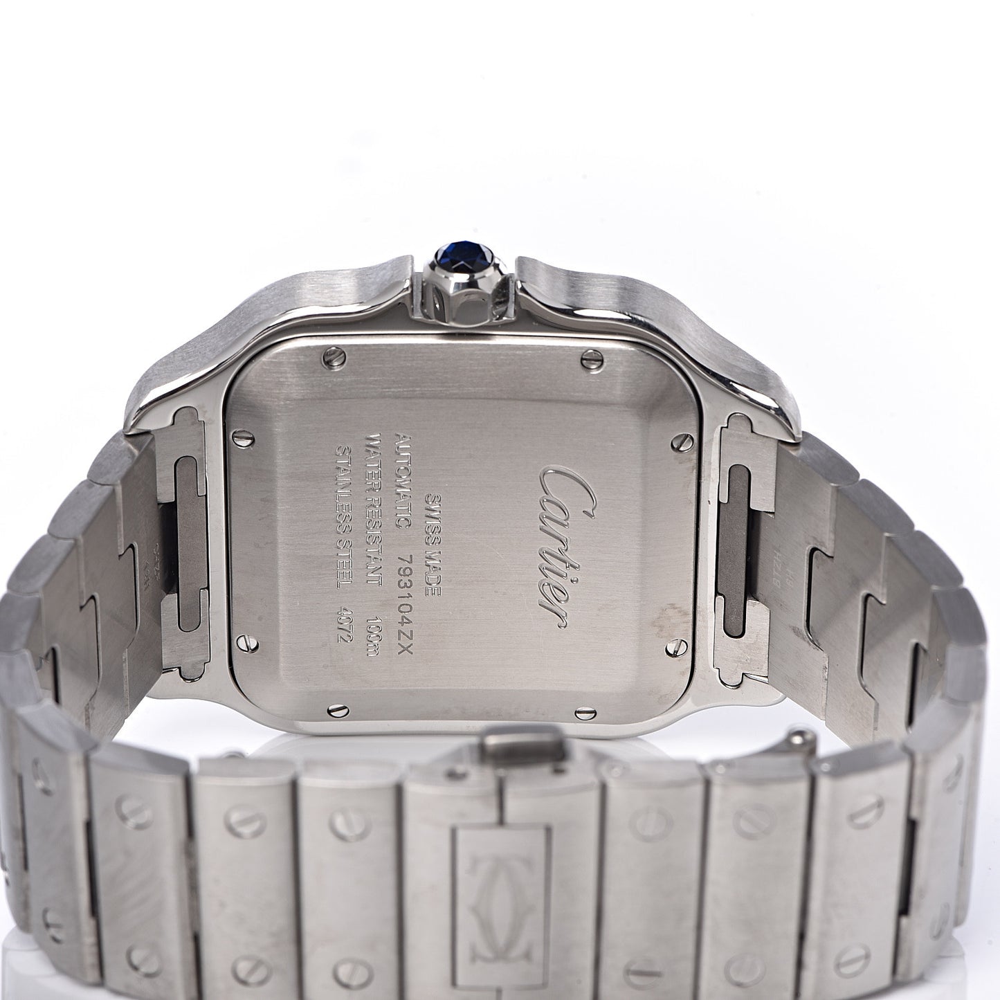 Stainless Steel 39.8mm Santos De Cartier Automatic Watch Blue