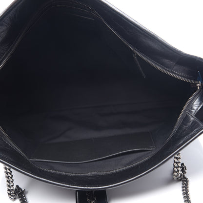 Saint Laurent Crinkled Calfskin Matelasse Monogram Large Niki Shopping Tote Bag Black 4 of 9