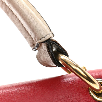 Gucci Calfskin Sylvie Web Small Queen Margaret Top Handle Bag Hibiscus Red Mystic White 13 of 16