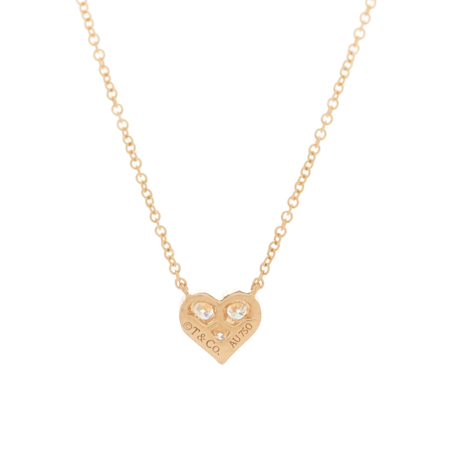 Tiffany 18K Rose Gold Diamond Heart Pendant Necklace 4 of 6