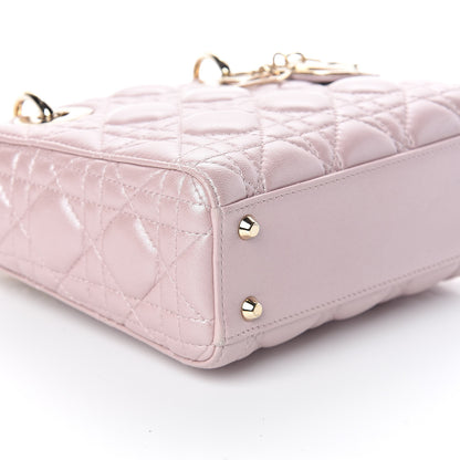 Christian Dior Metallic Lambskin Cannage Mini Lady Dior Lotus 7 of 8