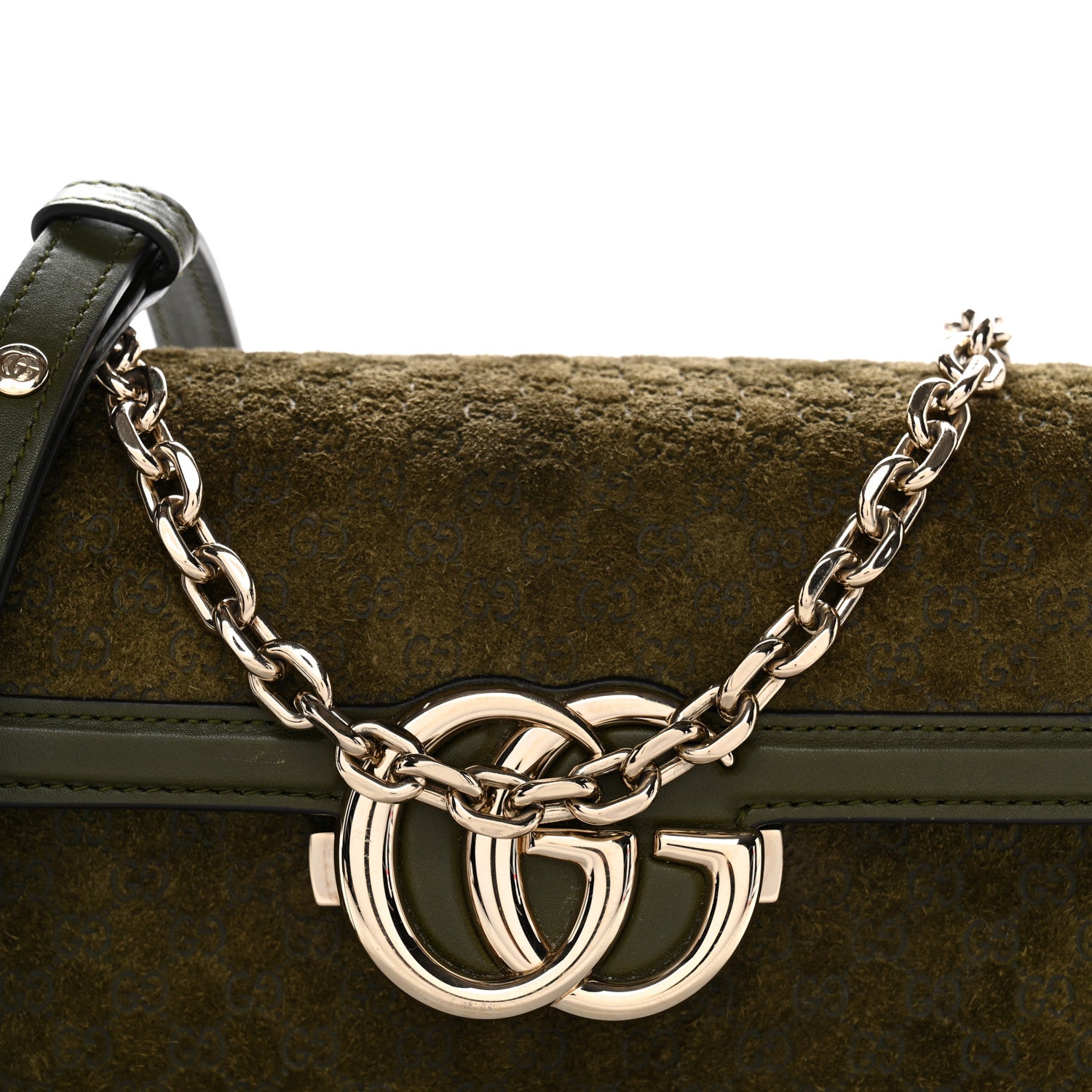 Gucci Suede Microguccissima Go Small Shoulder Bag Forest Green 8 of 14