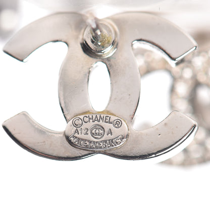 Chanel Crystal CC Earrings Silver 4 of 4