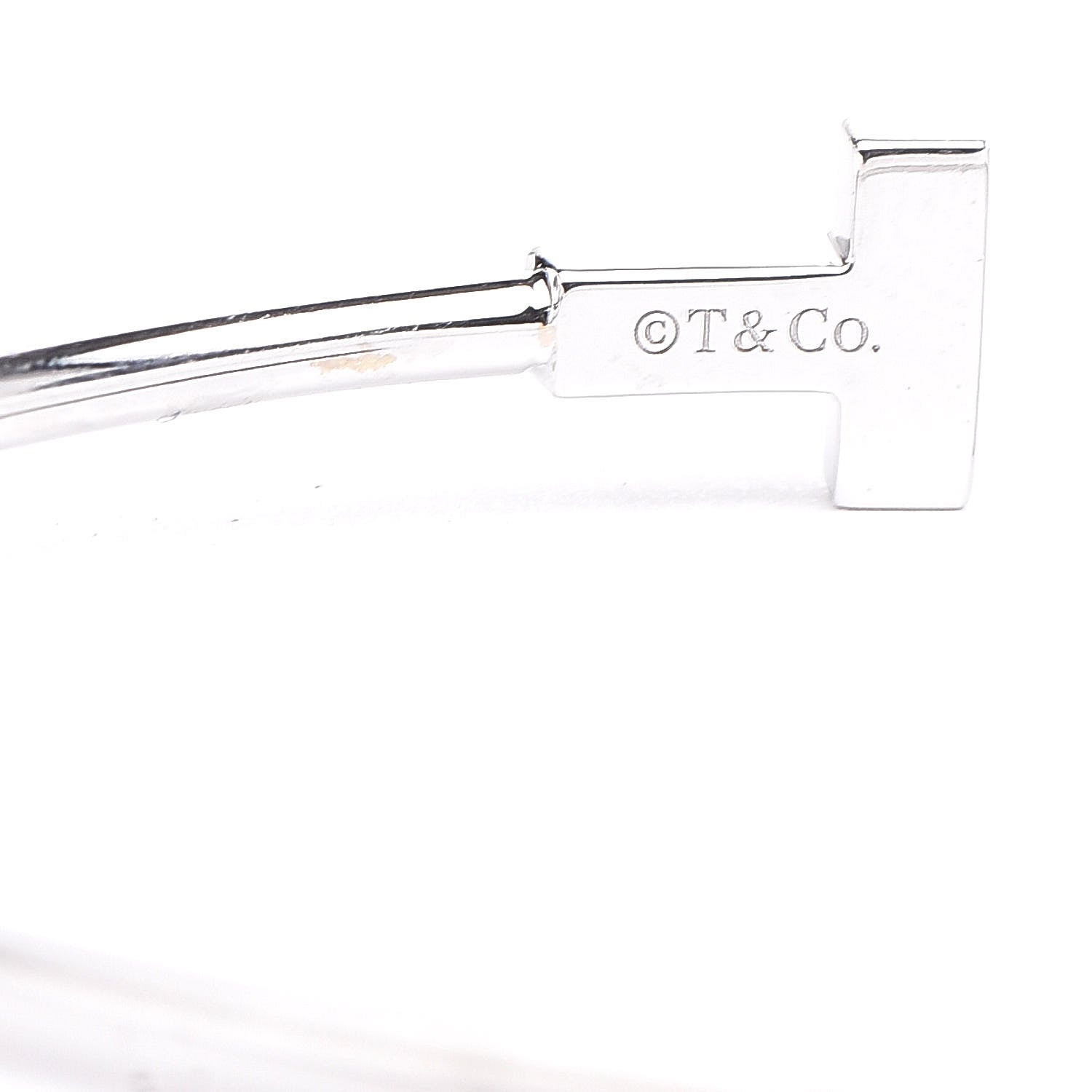 Tiffany 18K White Gold Narrow T Wire Bracelet 4 of 5