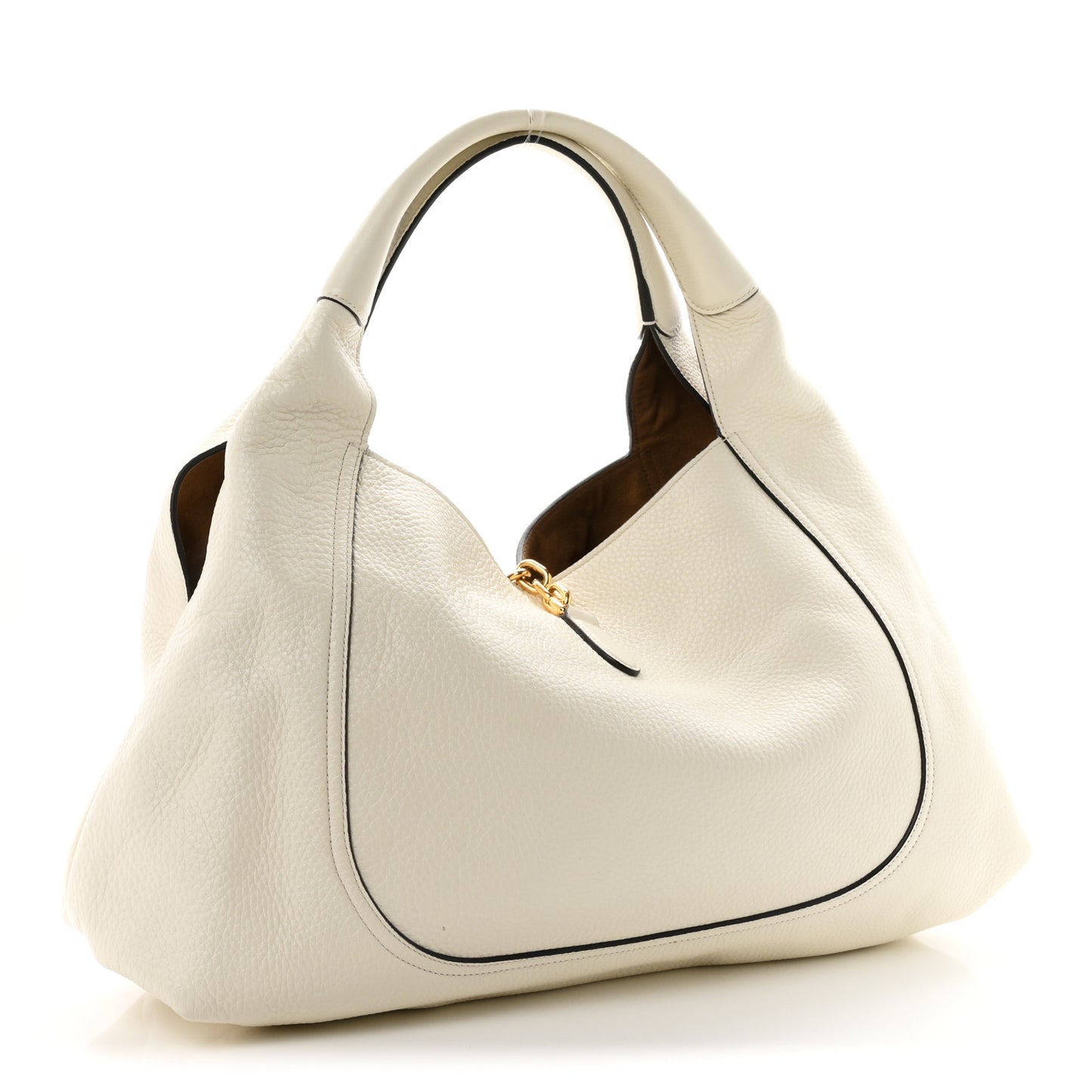 Grained Calfskin Softbit Maxi Shoulder Bag Dusty White