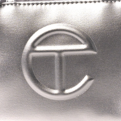 Telfar Metallic Vegan Leather Small Shopping Bag Silver 8 of 10