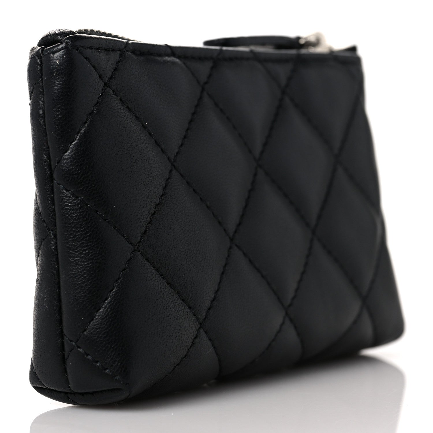 Chanel Lambskin Quilted Key Holder Case Black 3 of 9