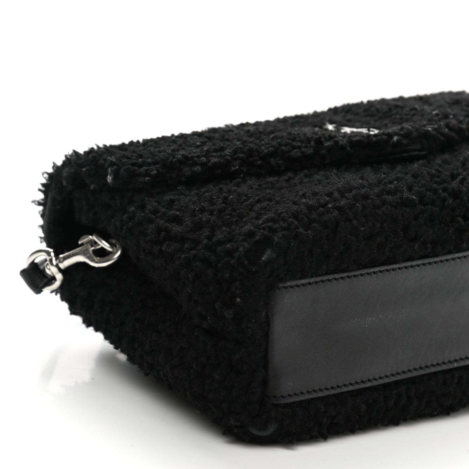 Saint Laurent Shearling Toy Loulou Shoulder Bag Black 10 of 11