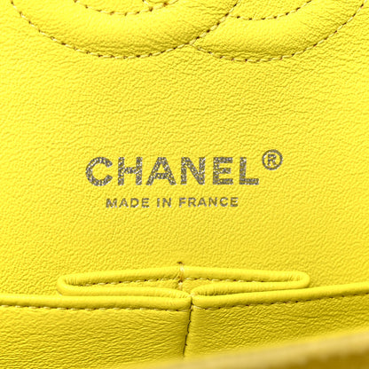 Chanel Velvet Quilted Medium Double Flap Yellow 6 of 10