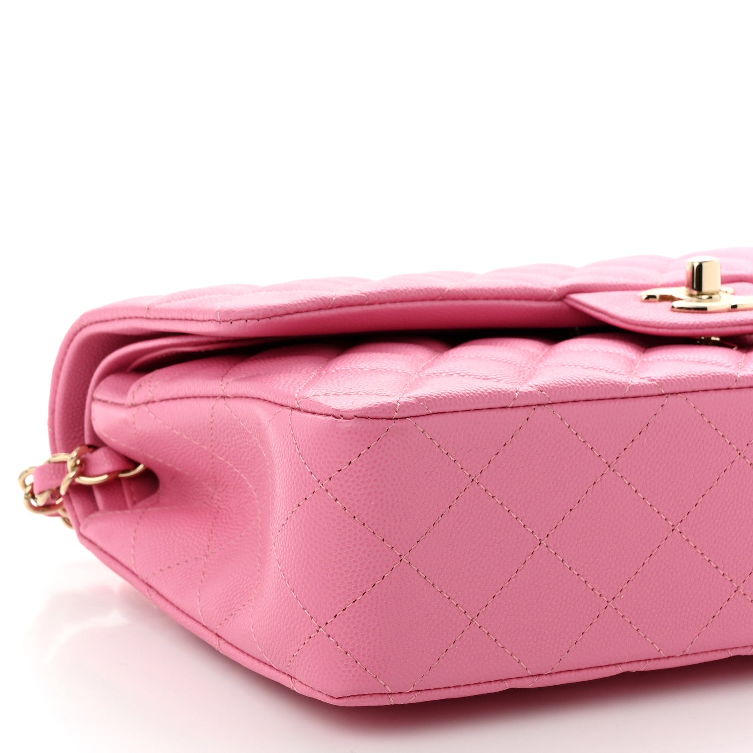 Chanel Caviar Quilted Medium Double Flap Pink 9 of 10