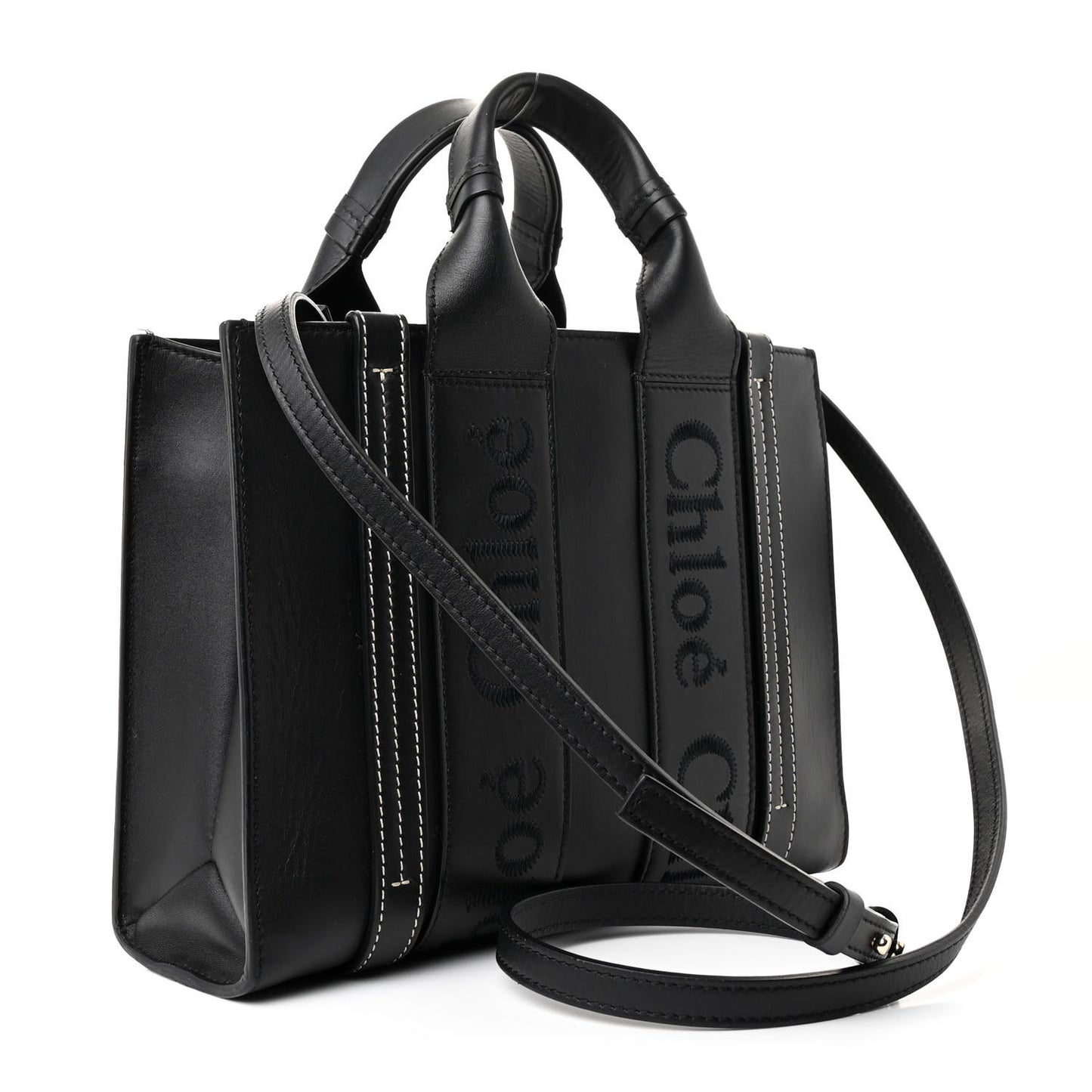 Calfskin Small Woody Tote Black