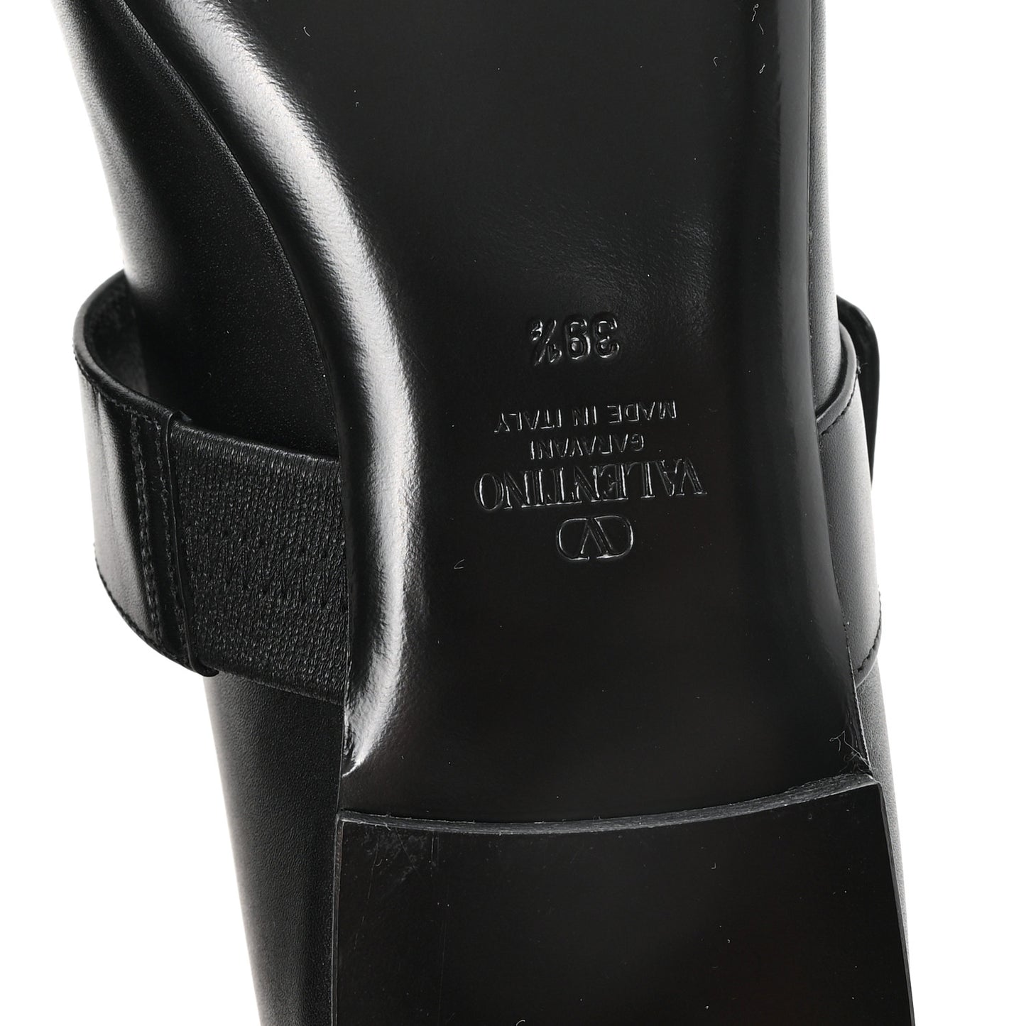 Calfskin VLogo Locker Mary Jane Ballerina Flats 39.5 Black