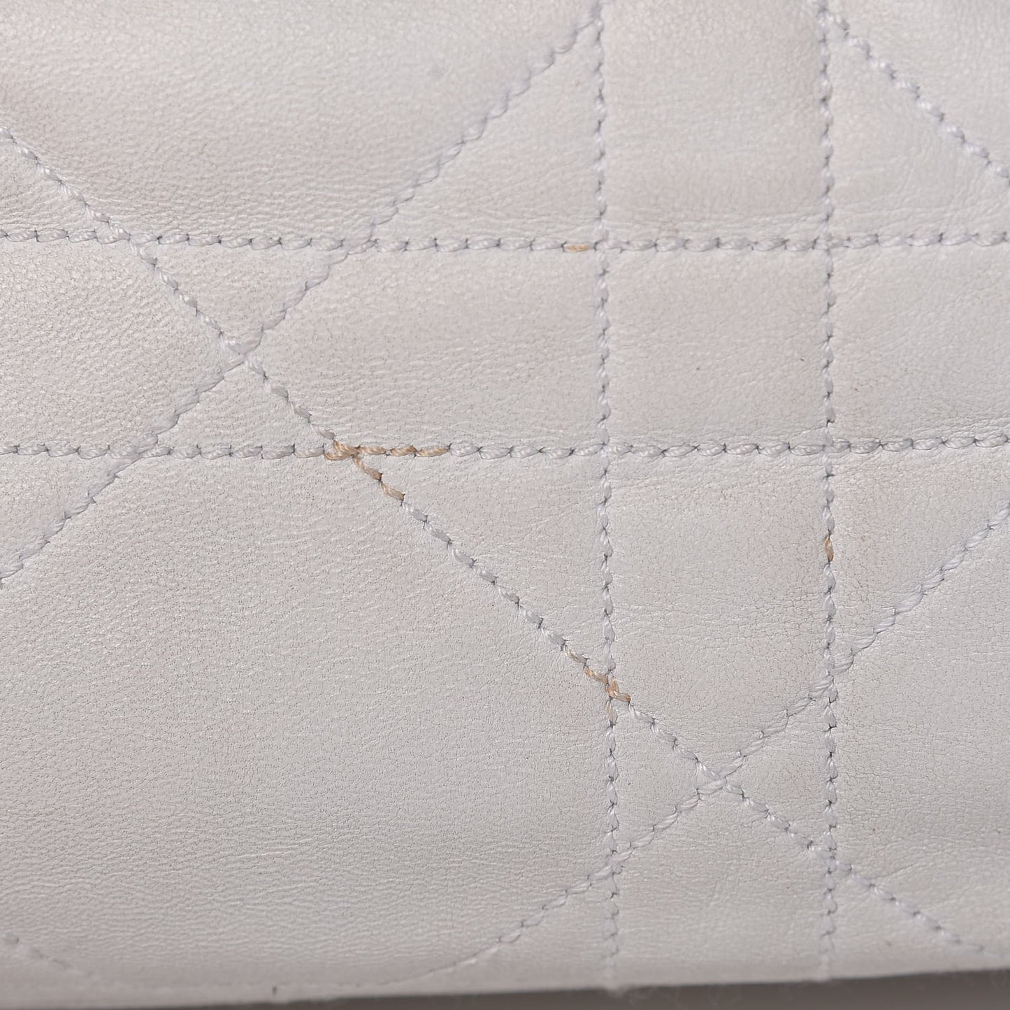 Lambskin Cannage Drawstring Bag White
