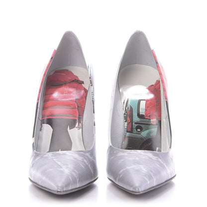 Balenciaga Calfskin Campaign Pump 38 Gris Rouge 2 of 10
