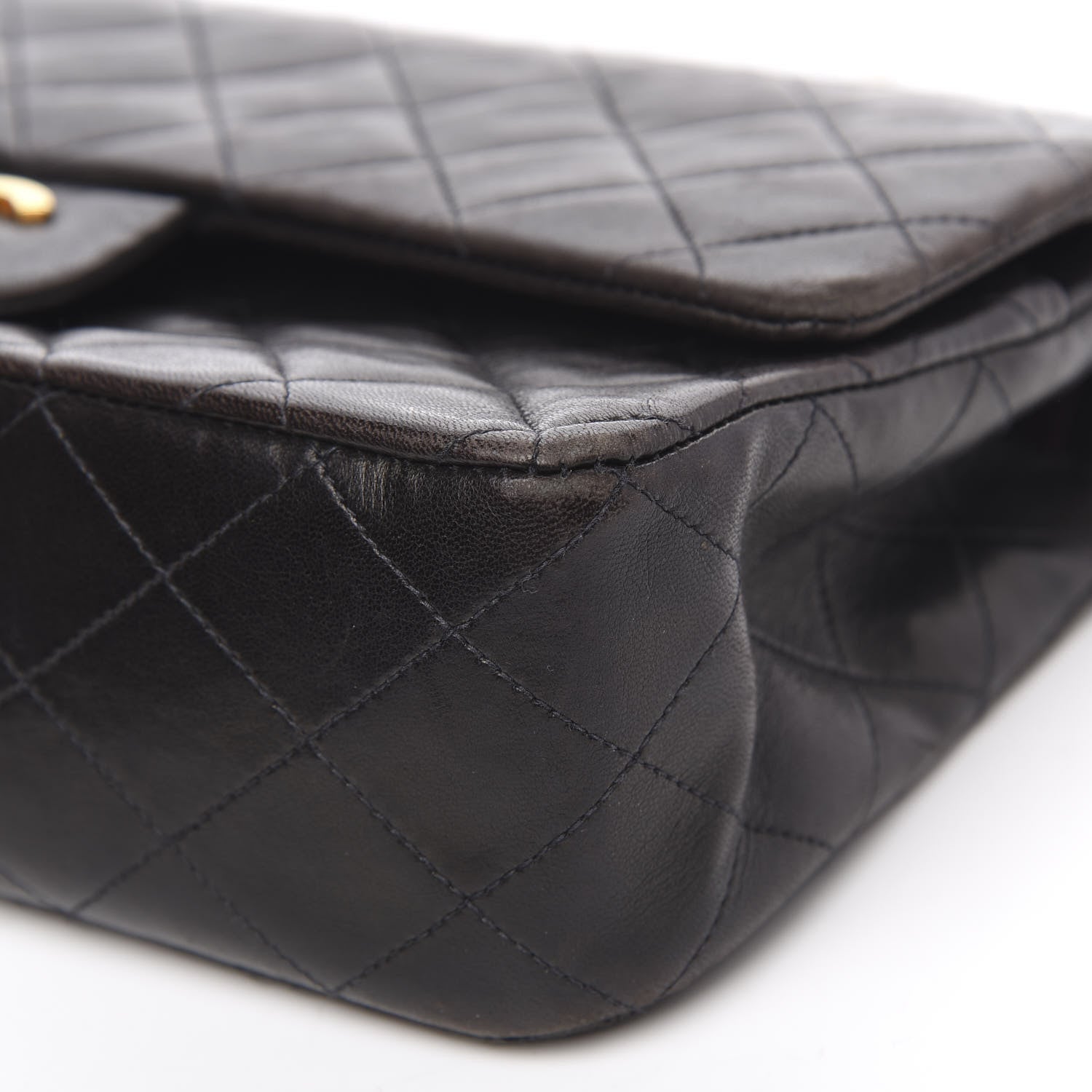 Chanel Lambskin Quilted Medium Double Flap Black 10 of 17