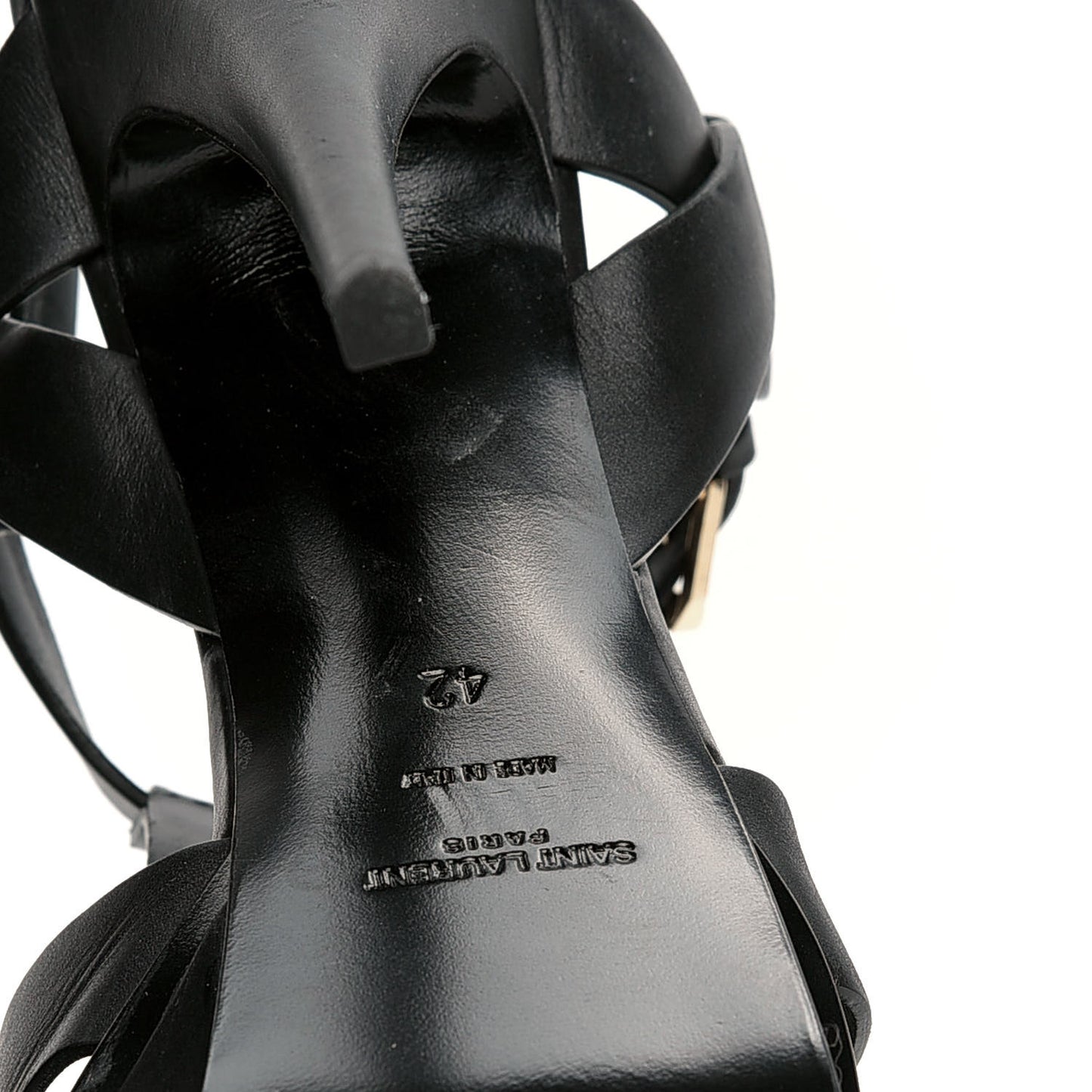 Calfskin Tribute 105 Platform Sandals 42 Black