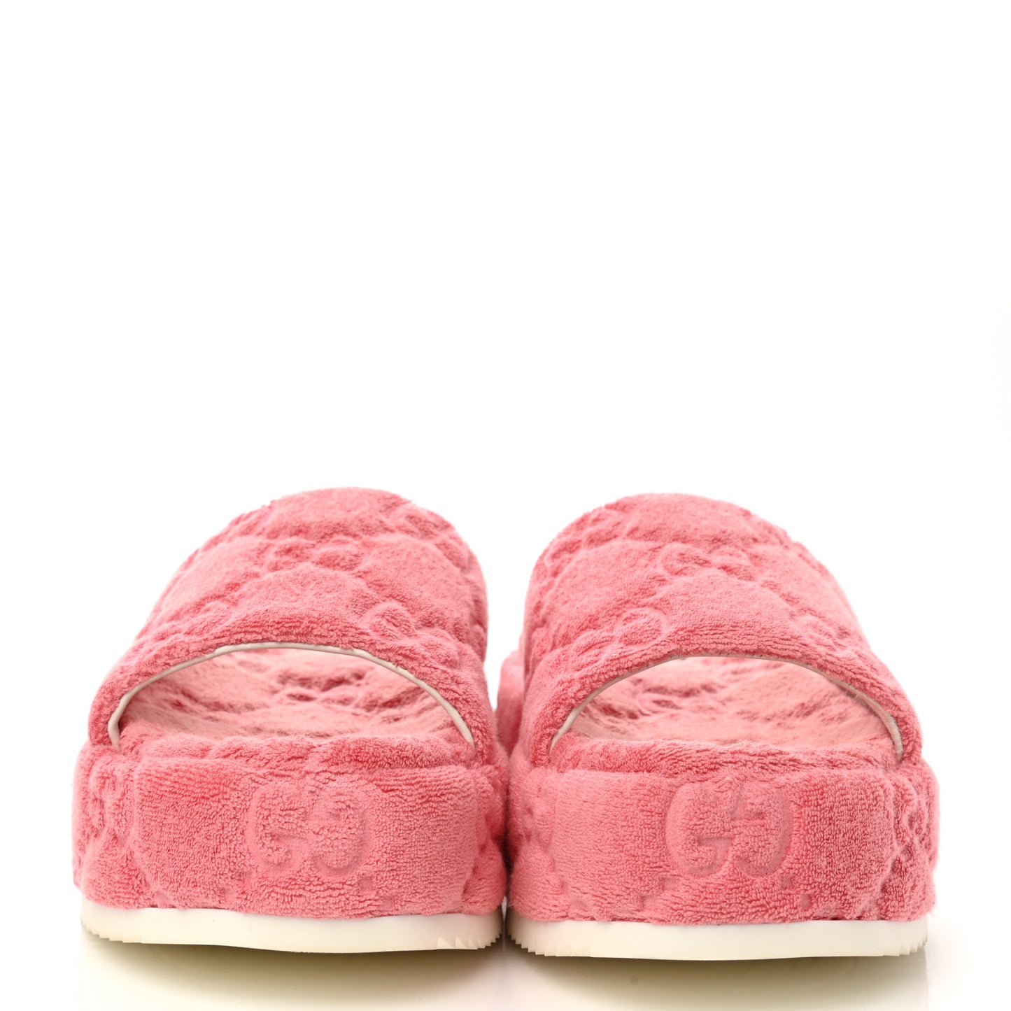 Terry Cloth GG Monogram Angelina Platform 55mm Slide Sandals 37.5 Wild Rose