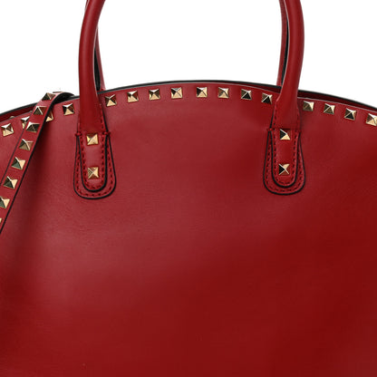 Valentino Garavani Vitello Rockstud Dome Shopper Rosso Valentino 7 of 10