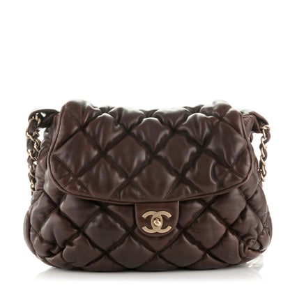 Chanel Lambskin Bubble Quilt Flap Brown 1 of 8
