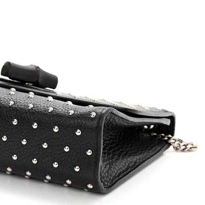 Gucci Calfskin Studded Medium Miss Bamboo Shoulder Bag Black 9 of 9