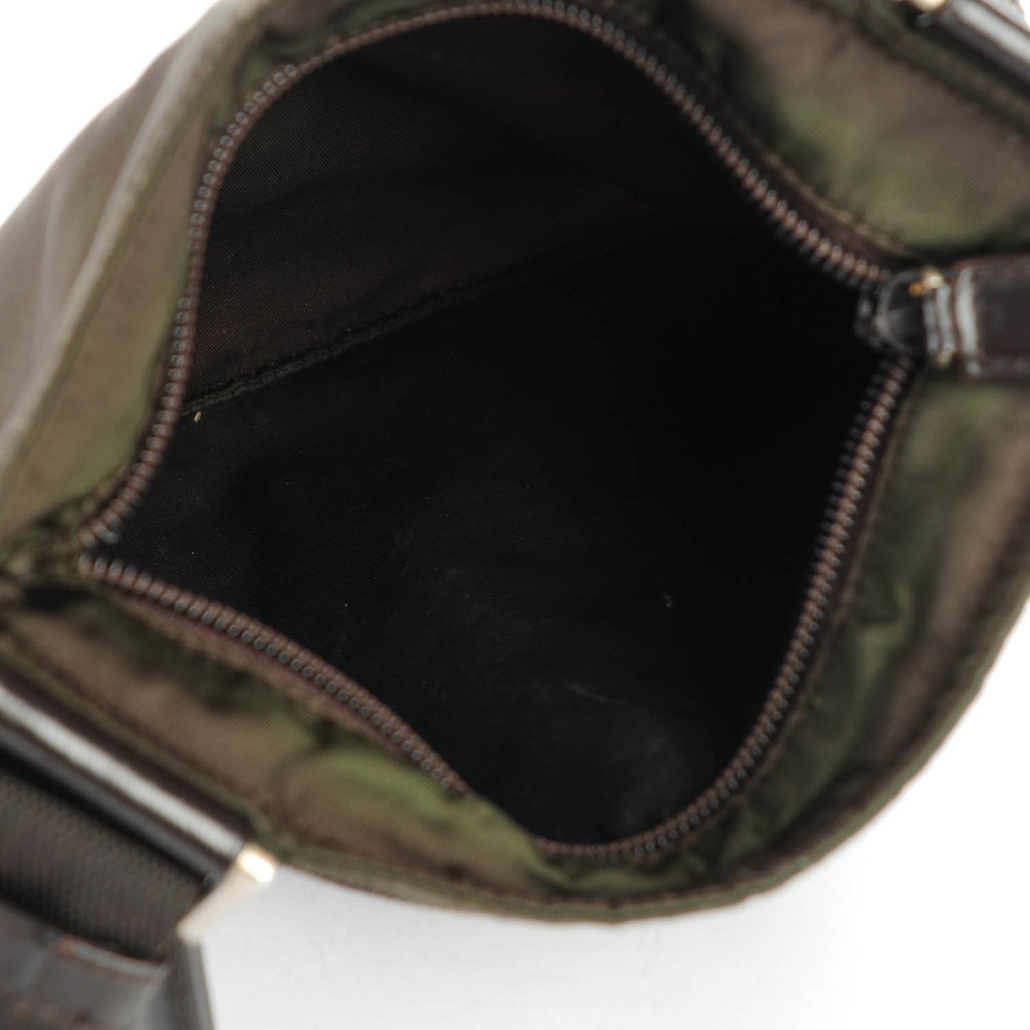 Nylon Vela Flat Messenger Bag Brown