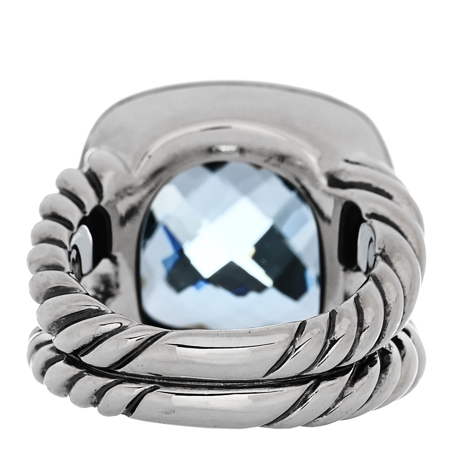 David Yurman Sterling Silver Blue Topaz 14mm Albion Ring 52 6 4 of 6