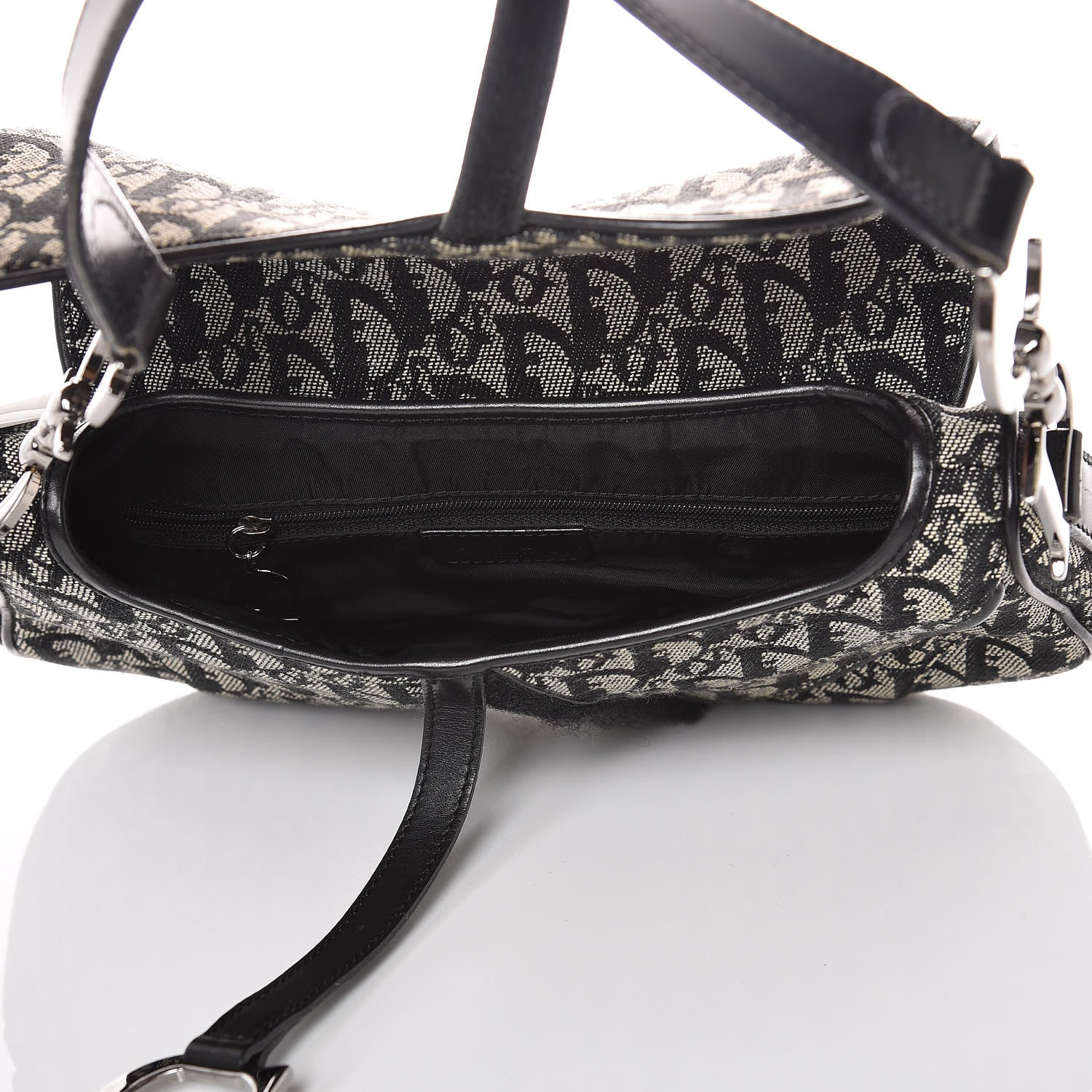 Christian Dior Monogram Double Saddle Bag Black 5 of 9