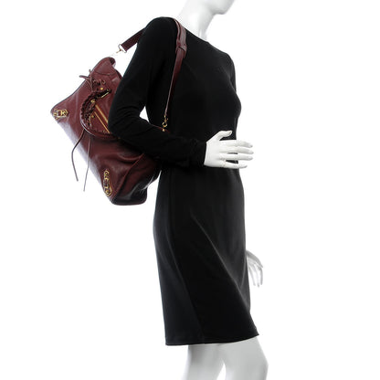 Balenciaga Chevre Gold Metallic Edge Hardware City Bordeaux 2 of 9