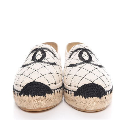 Chanel Fabric Biarritz CC Espadrilles 39 Beige Black 2 of 10