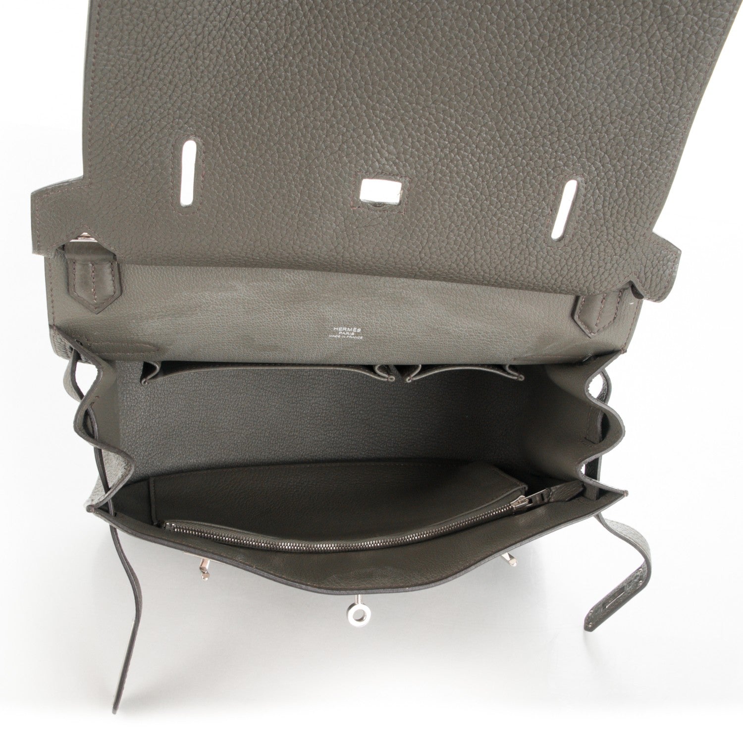 Hermes Taurillon Clemence Jypsiere 28 Vert de Gris 5 of 7