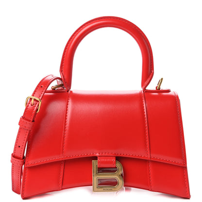 Balenciaga Shiny Box Calfskin Hourglass Top Handle Bag XS Bright Red 1 of 10