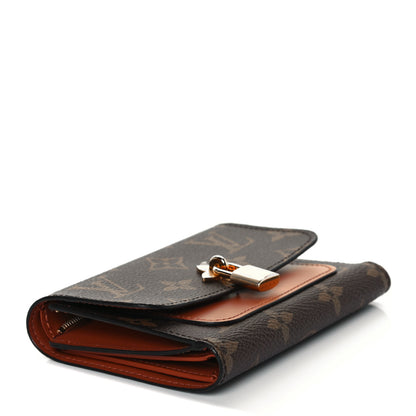 Louis Vuitton Monogram Flower Lock Compact Wallet Caramel 3 of 7
