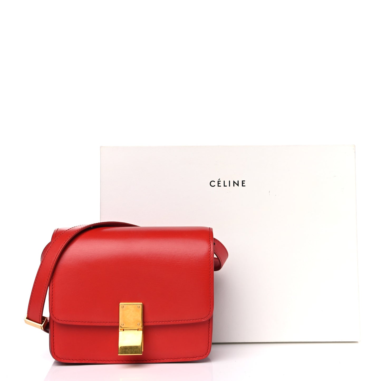 Box Calfskin Small Classic Box Flap Bag Red