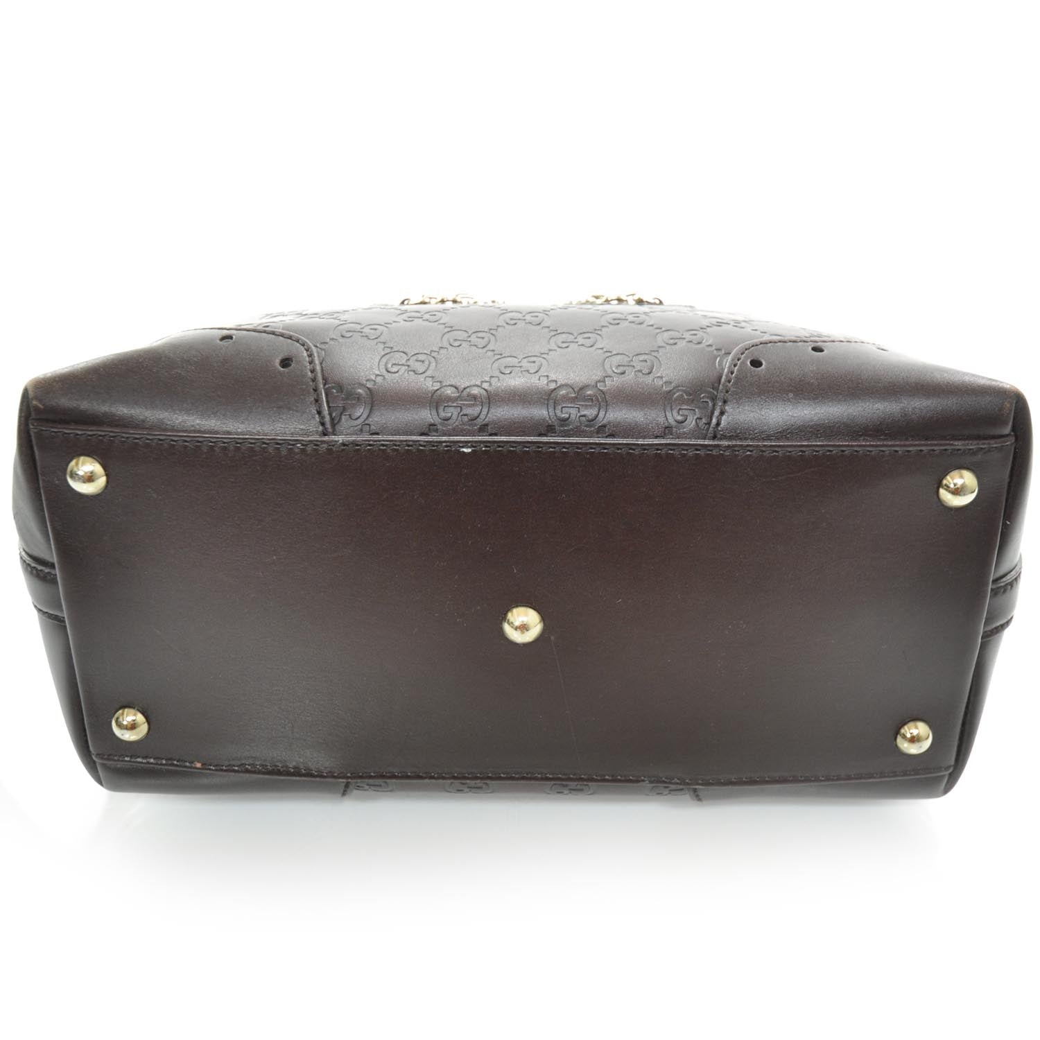 Gucci Guccissima Large Punch Tote Chocolate Brown 4 of 10