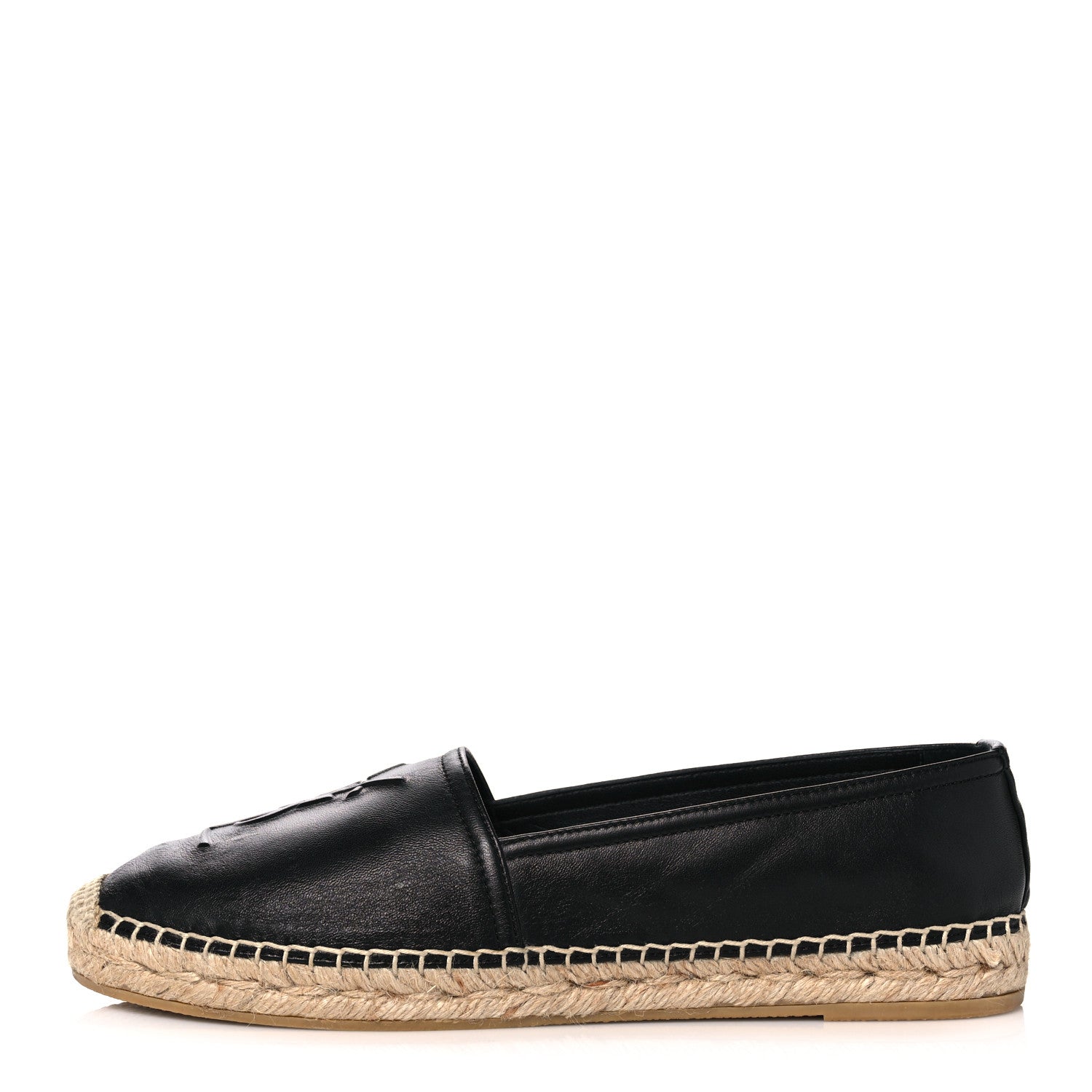 Saint Laurent Lambskin Monogram Espadrilles 38 Black 1 of 9