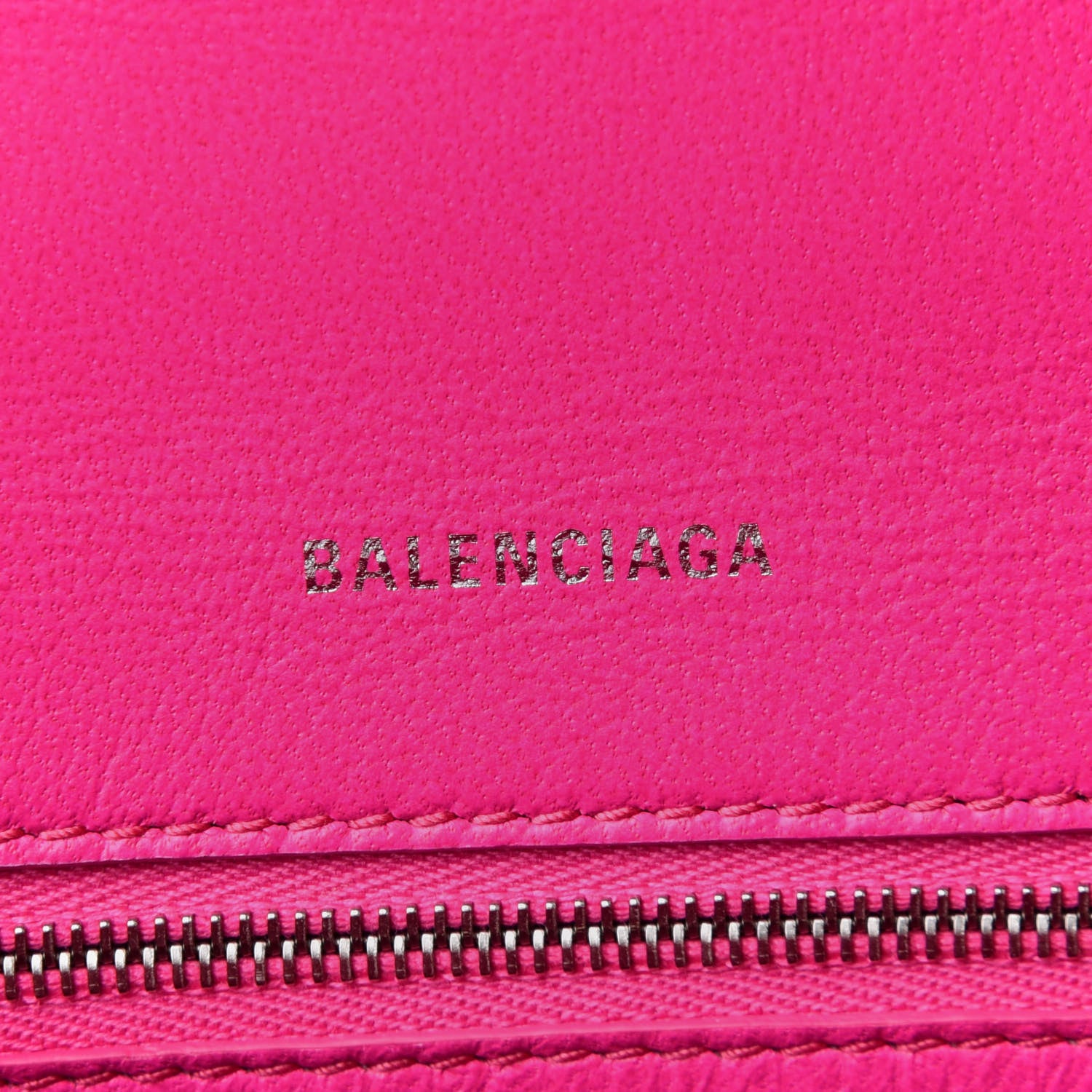 Balenciaga Shiny Box Calfskin Small Hourglass Top Handle Bag Acid Fuchsia 9 of 11