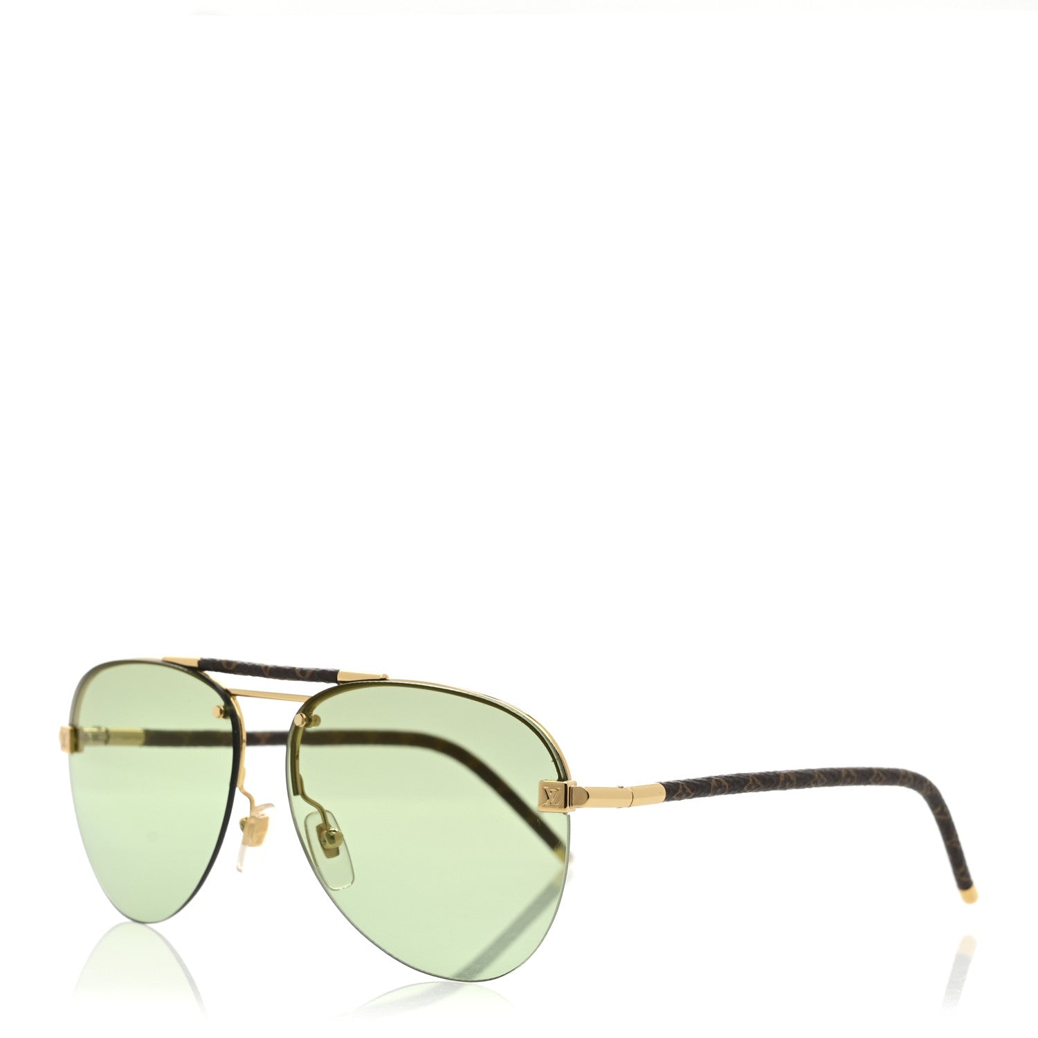 Louis Vuitton Metal Monogram Clockwise Sunglasses Z1108W Green 1 of 8