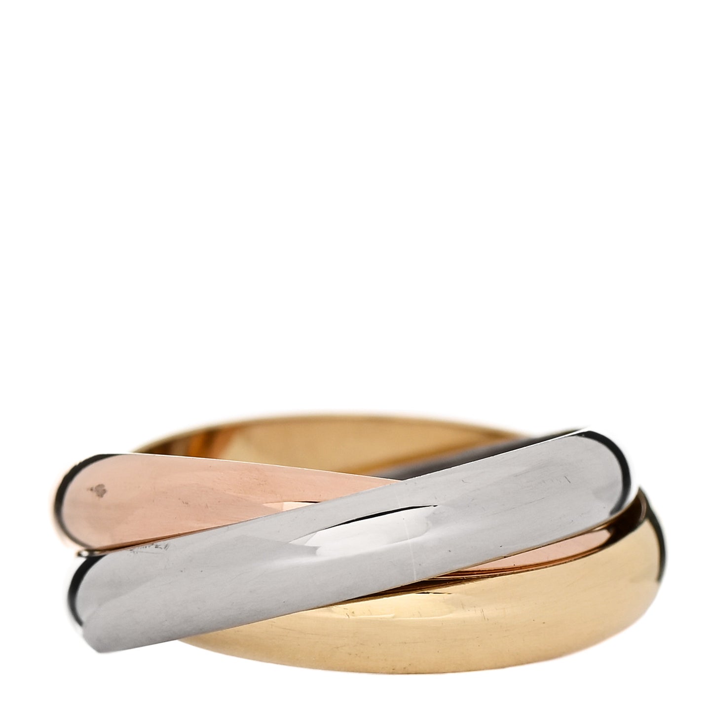 18K Pink Yellow White Gold Classic Trinity Ring 54 6.75
